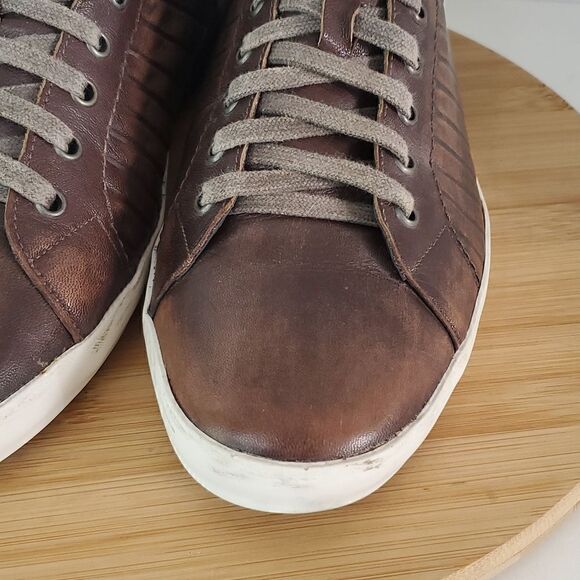 Democrata Men's Brown Leather Sneakers EU 43 - Picture 4 of 12